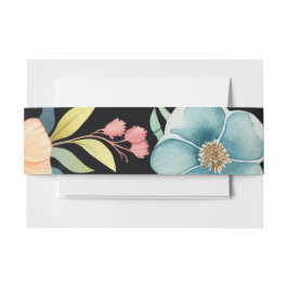 美カラフルしい水色のフローラ結婚ズ 招待状ベリーバンド