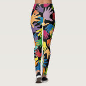 美カラフルしい漫画の手 レギンス (裏面)