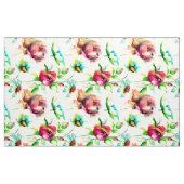 美カラフルしい花の模様の水彩 ファブリック (ヤード)