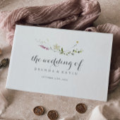 美カラフルしい野生の花の書道結婚の ゲストブック