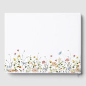 美カラフルしい野生の花の書道結婚の ゲストブック (裏面)