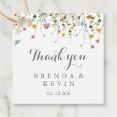 美カラフルしい野生の花の書道結婚の フェイバータグ (正面)