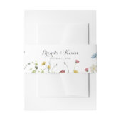 美カラフルしい野生の花の書道結婚の 招待状ベリーバンド (正面例)