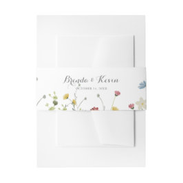 美カラフルしい野生の花の書道結婚の 招待状ベリーバンド