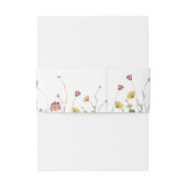 美カラフルしい野生の花の書道結婚の 招待状ベリーバンド (裏面例)