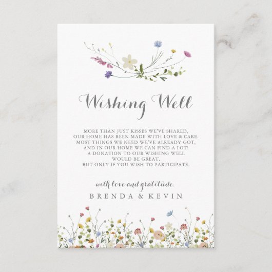 美カラフルしい野結婚花 エンクロージャーカード (正面)