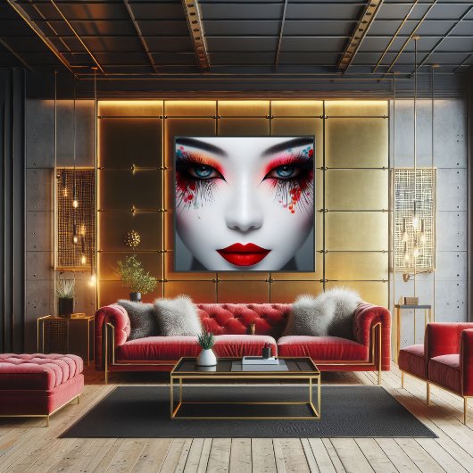 美カラフルしい顔メイクアップの目 ポスター