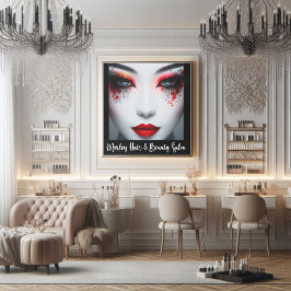 美カラフルしい顔メイクアップの目 メタルプリント