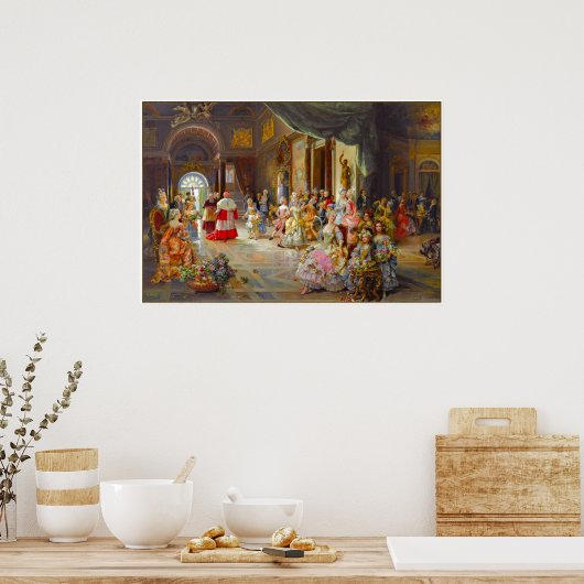 美カラフルしい18世紀の風景 ポスター (キッチン)