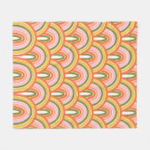 美カラフルモダン的ボホ虹彩柄 フリースブランケット (正面(横))