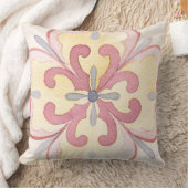 美クラシックしいフローラ水色の背景 クッション (ブランケット)