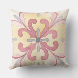 美クラシックしいフローラ水色の背景 クッション