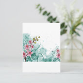 美サイケデリックしい花抽象芸術 ポストカード (スタンド正面)