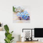 美シンプルしい忘れ青い花 ポスター (ホームオフィス)