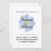 美シンプルしい花の結婚式招待状 招待状 (正面/裏面)