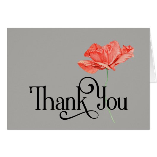 美シンプルしい赤いポピーとデザインありがとう (正面横)