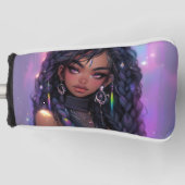 美スタイリッシュしい編み髪のアニメ ゴルフヘッドカバー (正面)