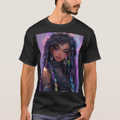 美スタイリッシュしい編み髪のアニメ Tシャツ (正面)