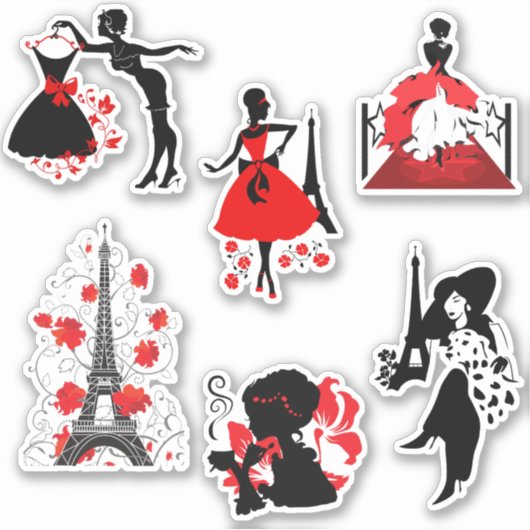 美スタイリッシュエレガントしいファッションシルエット シール (正面)
