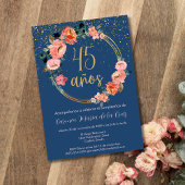 美スペインのしいシックフローラ45th誕生日パーティー 招待状