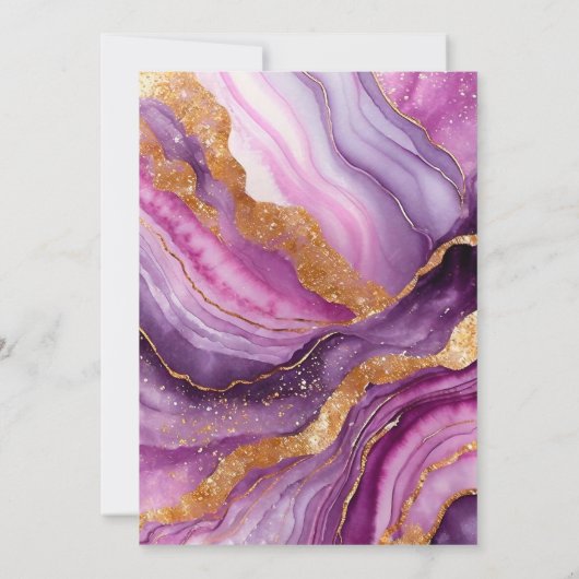 美スペインのしいピンクのアゲート70th誕生日パーティー 招待状 (裏面)