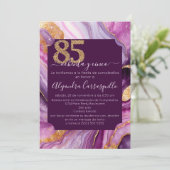 美スペインのしいピンクのアゲート85th誕生日パーティー 招待状 (スタンド正面)