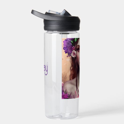 美パーソナライズされたしいエンチャントレスファンタジーAIアート ウォーターボトル (右面)