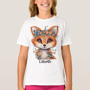 美パーソナライズされたしいキツネTシャツ:優雅でC Tシャツ