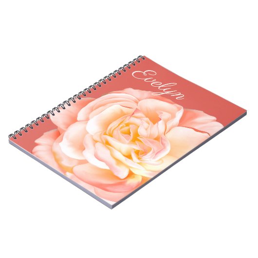 美パーソナライズされたしいバラの名前 ノートブック (左側)