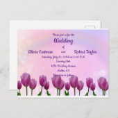 美パーソナライズされたしいピンクの結婚チューリップ ポストカード (正面/裏面)