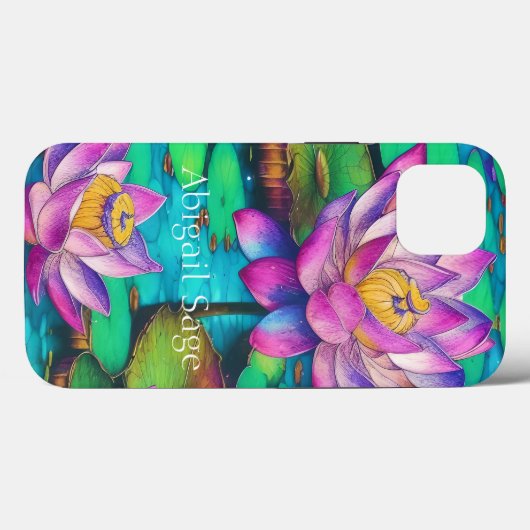 美パーソナライズされたしいピンクの蓮の花のシーン Case-Mate iPhoneケース (裏面 (横))