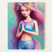 美パーソナライズされたしいヨガガガールメディテーションフローラ プランナー手帳 (裏面)