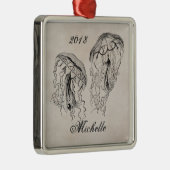 美パーソナライズされたしいヴィンテージクラゲビーチ メタルオーナメント (右)