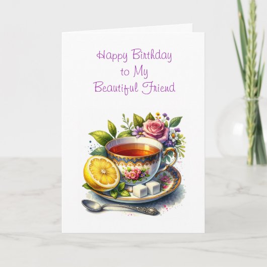 美パーソナライズされたしい友達の誕生日カード カード (正面)