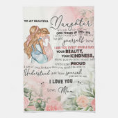 美パーソナライズされたしい娘に毛布 キッチンタオル (縦)