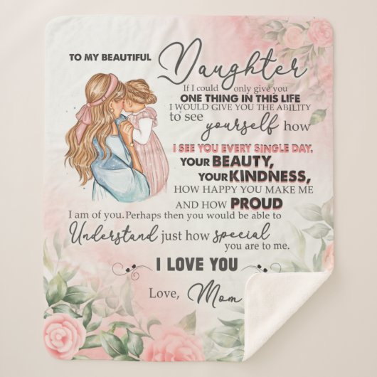 美パーソナライズされたしい娘に毛布 シェルパブランケット (正面)