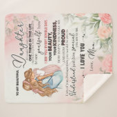 美パーソナライズされたしい娘に毛布 シェルパブランケット (正面(横))