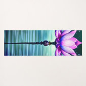 美パーソナライズされたしい月光ピンクの蓮の花 ヨガマット (裏面(横))