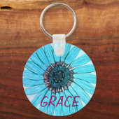 美パーソナライズされたしい花 キーホルダー (正面)