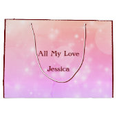 美パーソナライズされたしい詩を持つ母抱き枕 ラージペーパーバッグ (裏面)