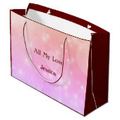 美パーソナライズされたしい詩を持つ母抱き枕 ラージペーパーバッグ (裏面アングル)