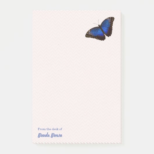 美パーソナライズされたしい青のモルフォ ポストイット (正面)