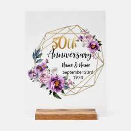 美パーソナライズされた50周年 アクリルサイン