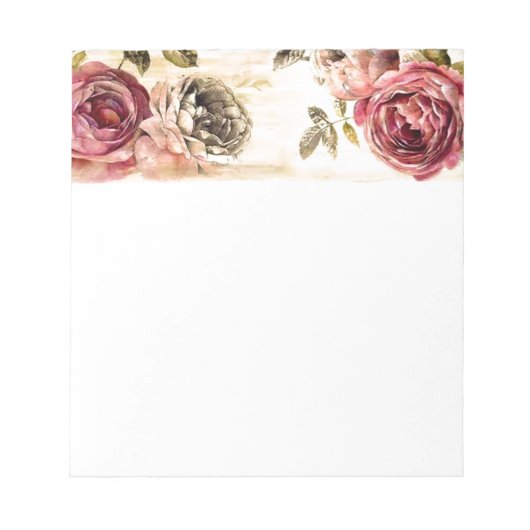 美ビクトリアン絵画フローラ ノートパッド (正面)