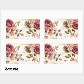 美ビクトリアン絵画フローラ 長方形シール (シート)