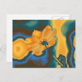 美ポップ・アートのしい黄色いコスモスの花 ポストカード (正面/裏面)