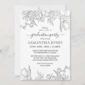 美ミニマルしい卒業招待状テンプレート 招待状 (正面)