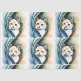 美モダンしいかわいい水彩猫コレクション 薄葉紙