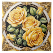 美モダンしいイエローローズコレクション タイル (正面)