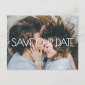 美モダンしい写真結婚式の日付を保存 ポストカード (正面)